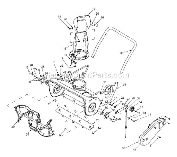 Page A Diagram and Parts List for 315E162-401 1995 Yard Man Snow Blower